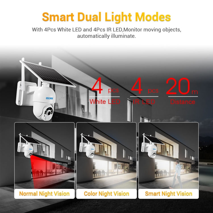 ESCAM QF450 HD 1080P 4G US Version Solar Powered IP Camera without Memory, Support Two-way Audio & PIR Motion Detection & Night Vision & TF Card, without Memory ESCAM QF450 HD 1080P 4G US Version Solar Powered IP Camera without Memory, Support Two-way Audio & PIR Motion Detection & Night Vision & TF Card, without Memory